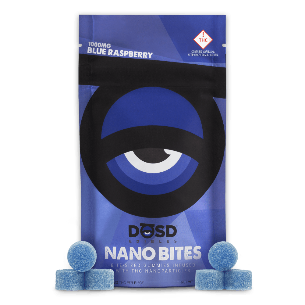 Nano Bites - Blue Raspberry 1000mg, Sativa Enhanced