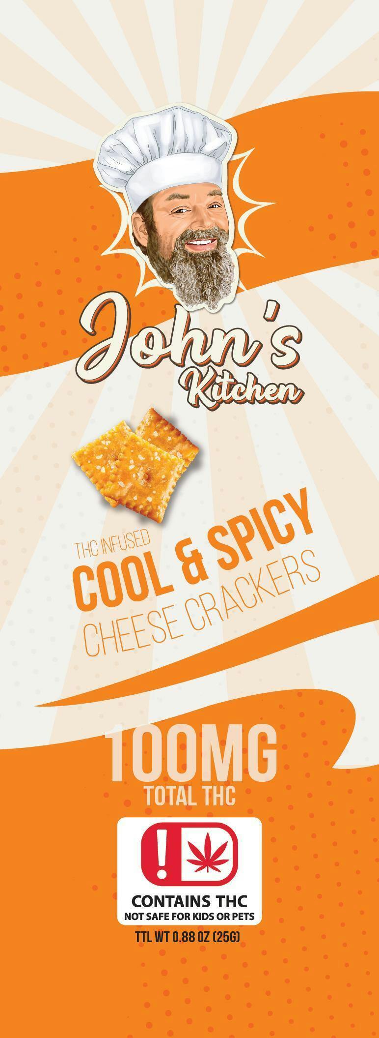 100mg Cool & Spicy Cheese Crackers John's Kitchen | Baked Goods | 100mg/ea