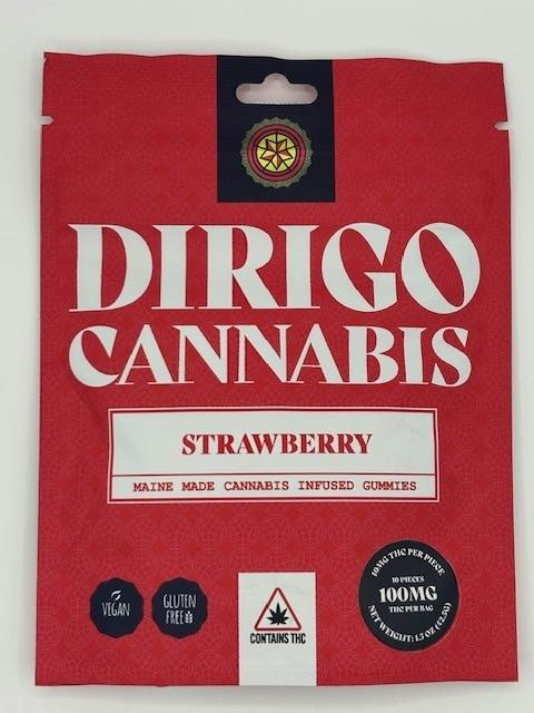 100mg Strawberry | Gummies | Dirigo Cannabis | Gummies | 10pk | 10mg/ea