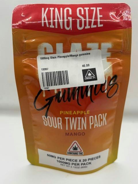 1000mg Twin Pack Pineapple / Mango Gummies