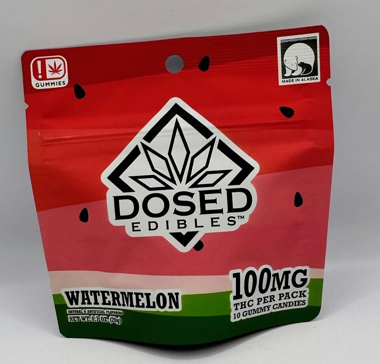 DE, Watermelon, gummy 100mg at The Knotty Puffin