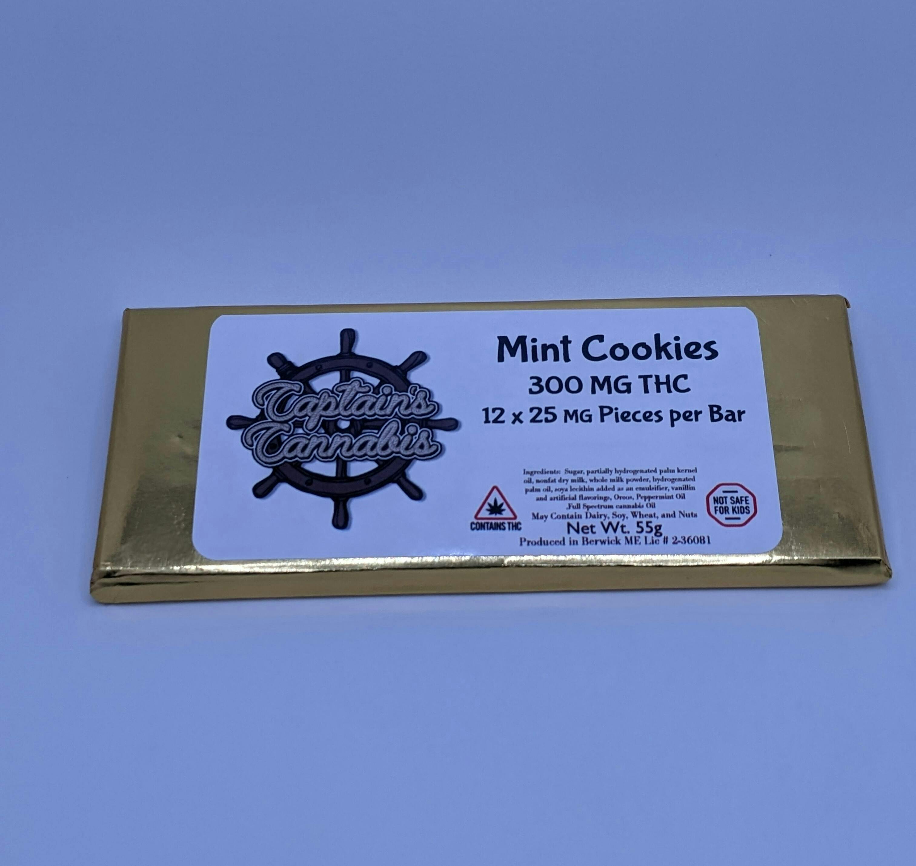 Mint Cookies Chocolate bar - 300mg - Captains Cannabis
