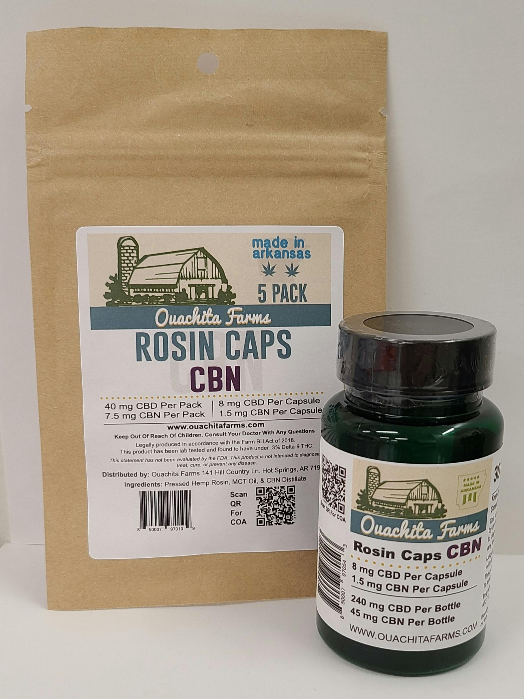 CBN Rosin Caps 30ct - Ouachita Farms *TAX INCLUDED*