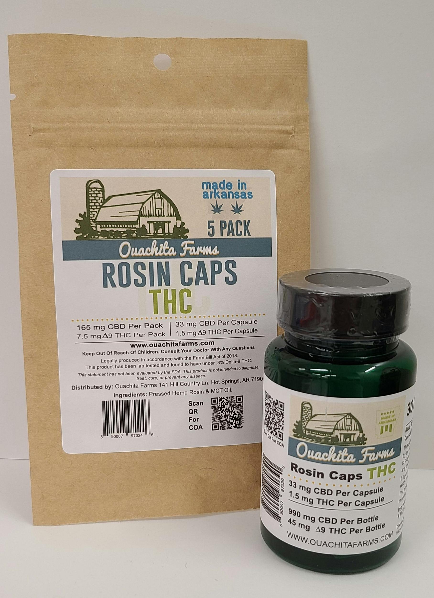 THC Rosin Caps 30ct - Ouachita Farms *TAX INCLUDED*