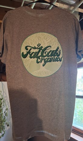 2 Fat Cats Organics T-Shirt GRAY (Large)