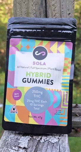 250mg Full Spectrum HYBRID Gummies By SOLA-BERRY FLAVOR