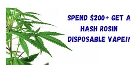 SPEND $200 GET A FREE HASH ROSIN DISPOSABLE VAPE (DO NOT ADD TO CART)
