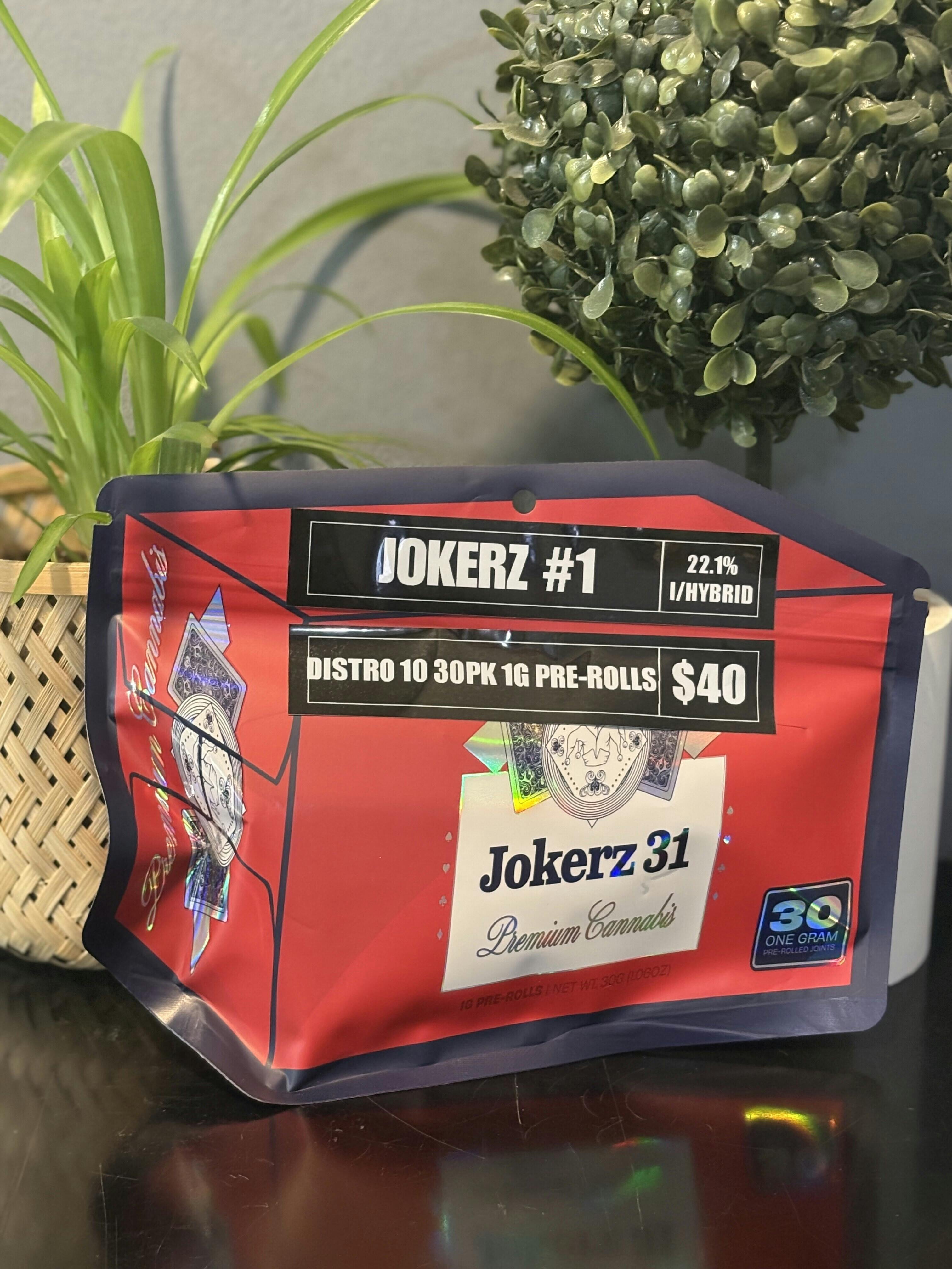 Distro 10 30pk Pre-Rolls 1g Jokerz 31
