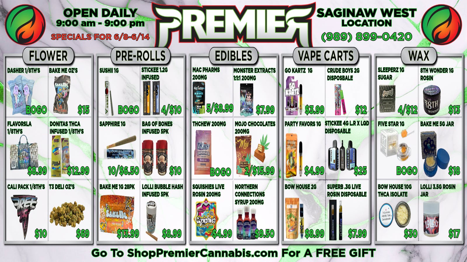 Daily Dank Deals at Premier Cannabis Saginaw West | Weedmaps