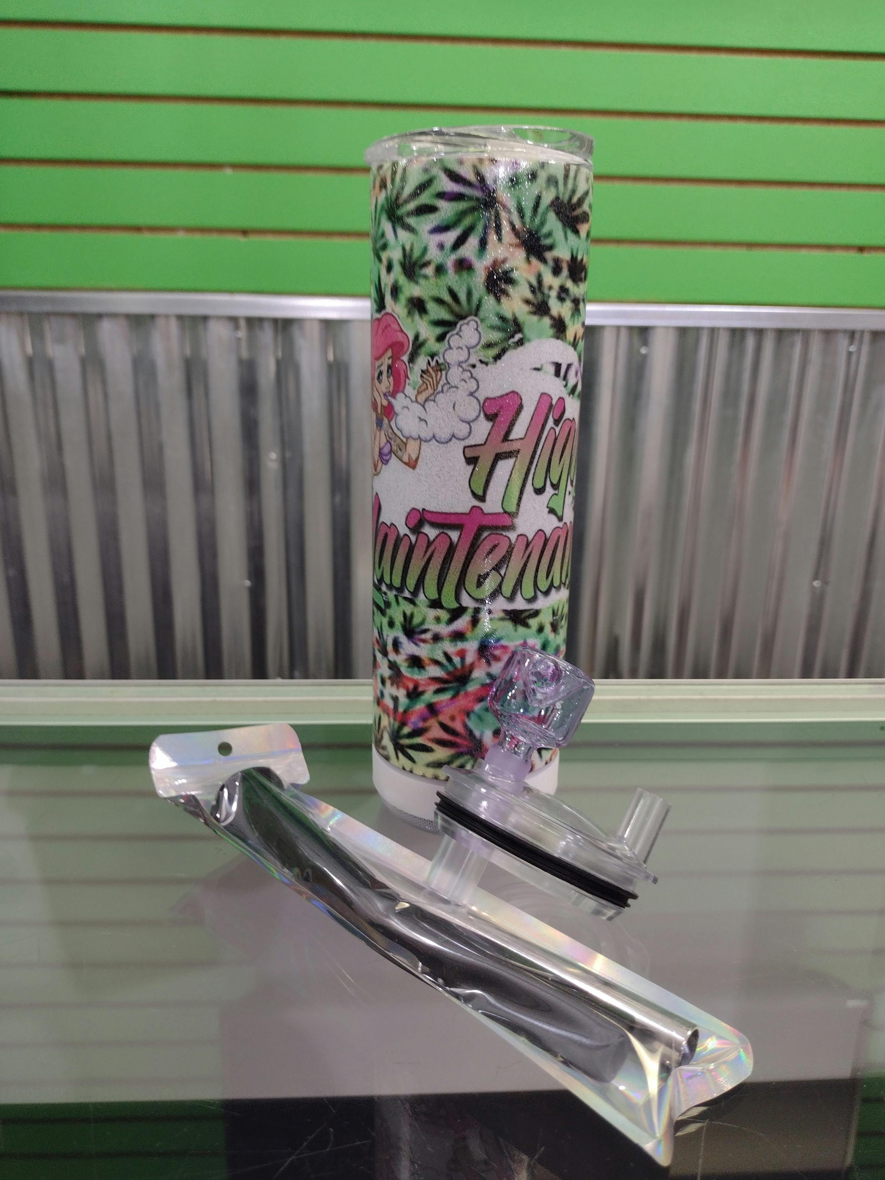 20oz 420 Tumbler with Bluetooth Speaker Bong Lid - Ariel High Maintenance
