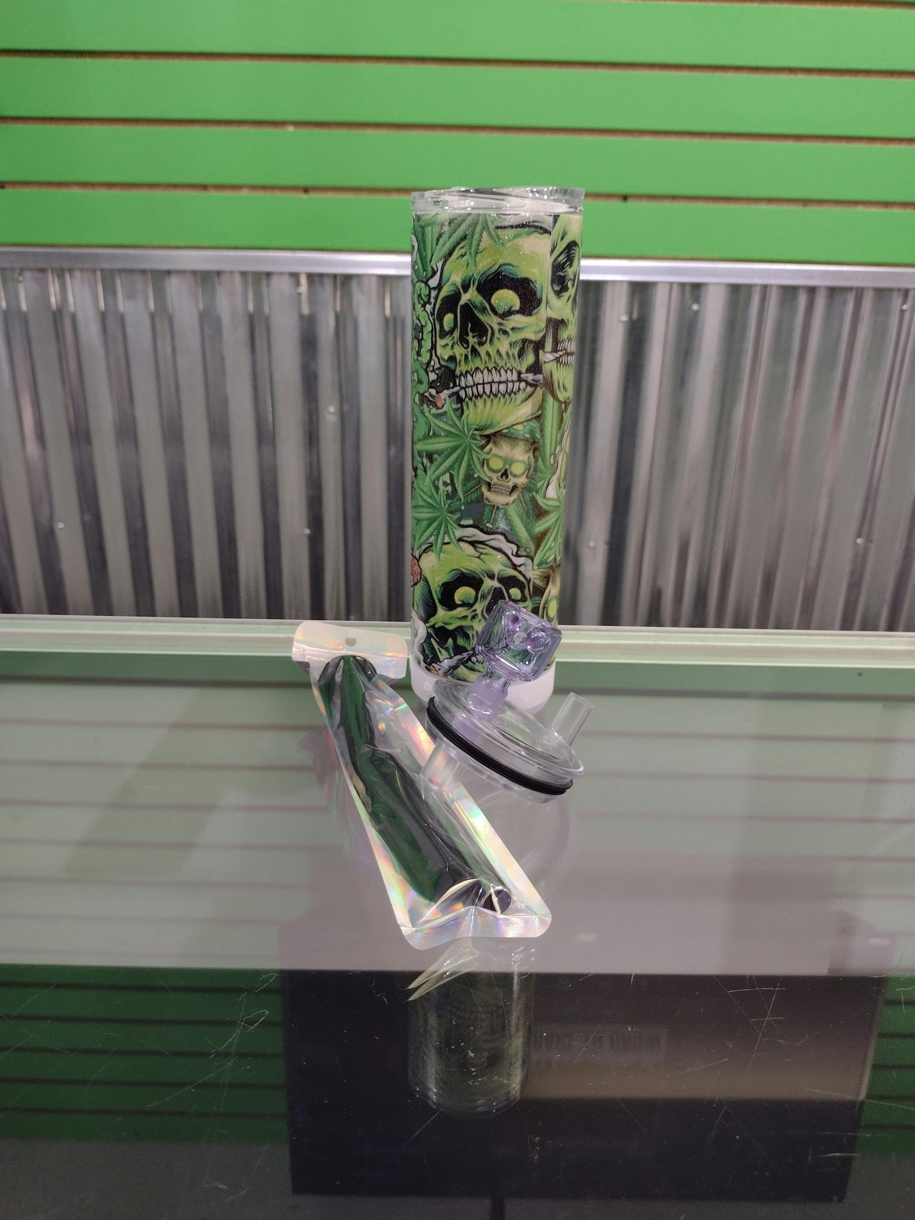 20oz 420 Tumbler with Bluetooth Speaker Bong - Skulls