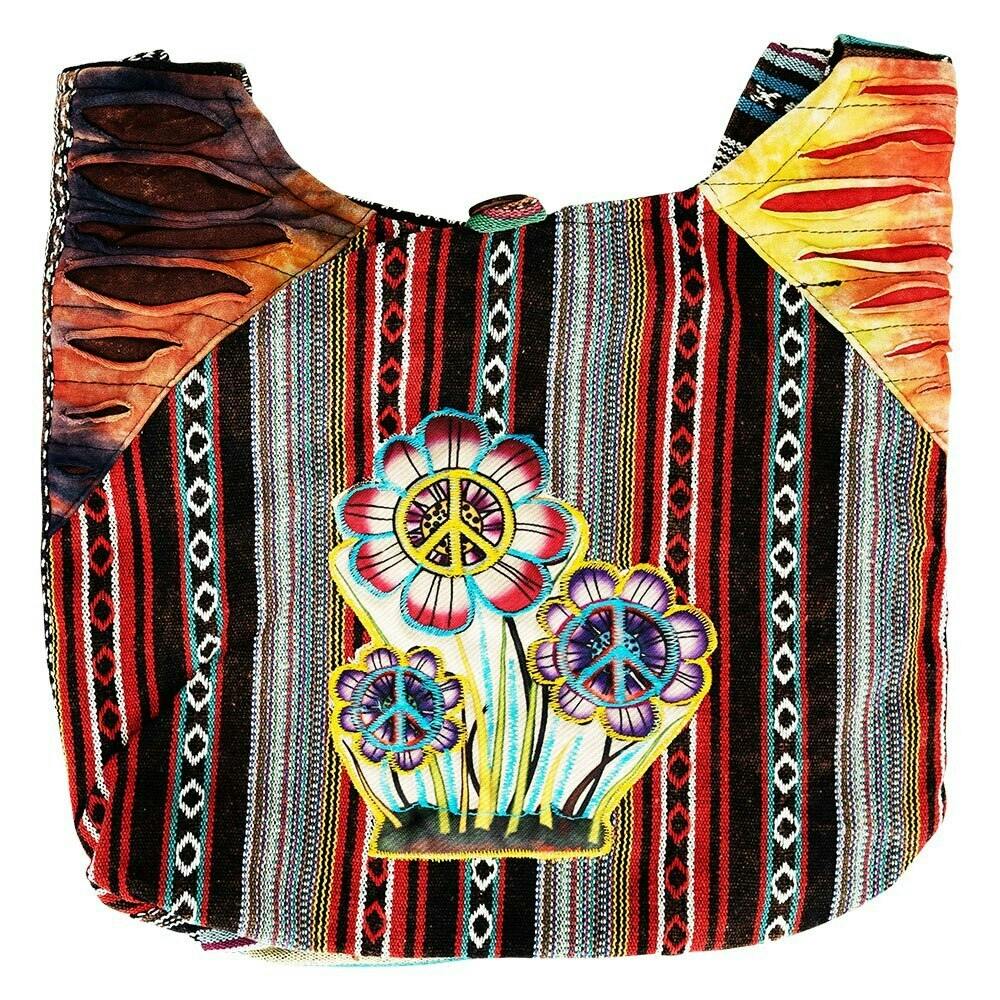 Tie-Dye Peace Sign Flower Sling Bag | ThreadHeads