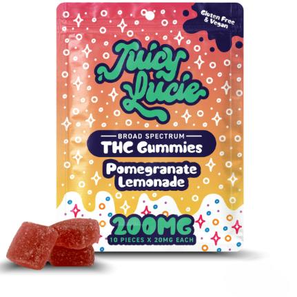 Juicy Lucie Pomegranate Lemonade Gummies 200mg (Vegan)