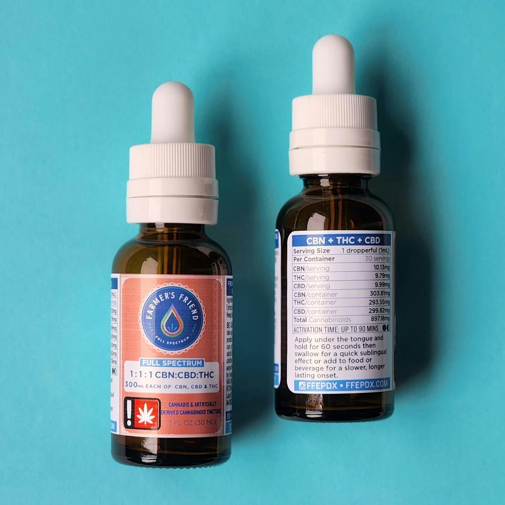 1:1:1 CBN:CBD:THC Tincture 1 oz by Farmer's Friend Extracts