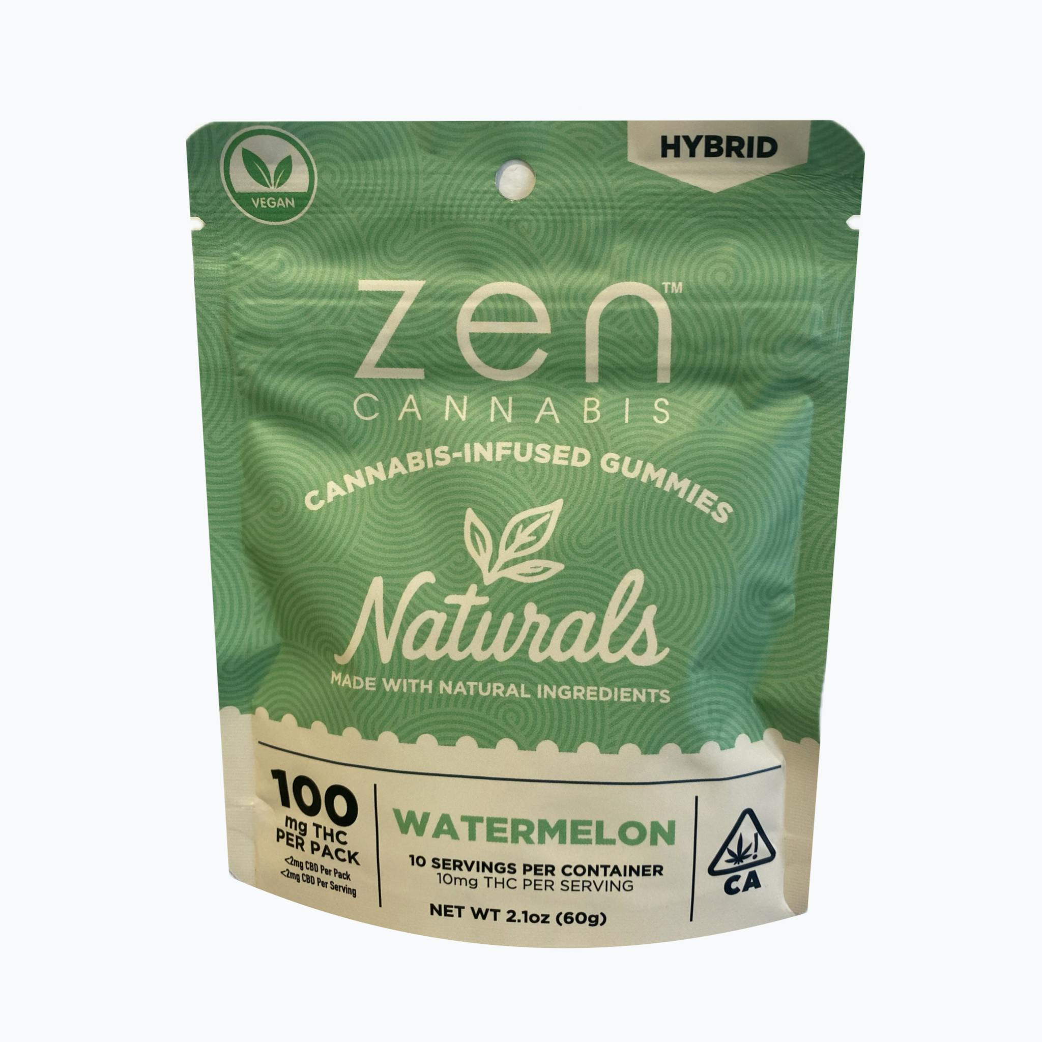 Zen | Naturals | Watermelon | Hybrid | Gummies | 100mg