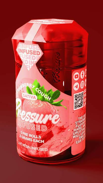 Pressure | Strawberry Cough | Quad Infused Pre-roll 5pk | 2.5g