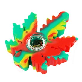 SILICONE PIPE | "LEAF" DESIGN ASSORTED COLOR 4.5''