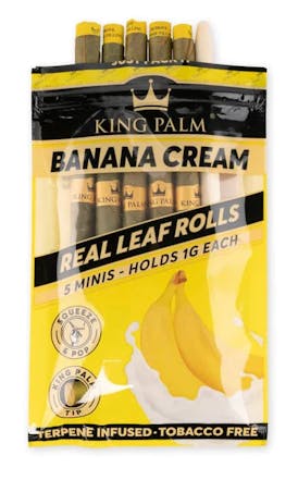 KING PALM REAL LEAF ROLLS | BANANA CREAM - 5PCK