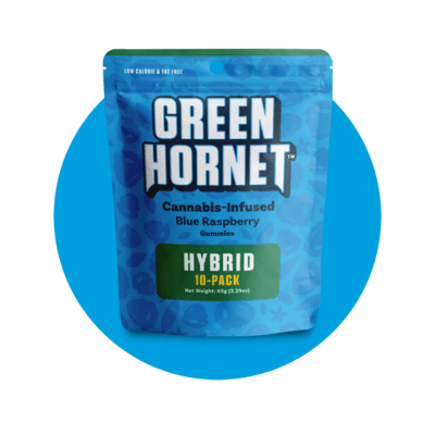 GREEN HORNET SOUR MEGA DOSE GUMMIES | BLUE RASPBERRY (2000MG)