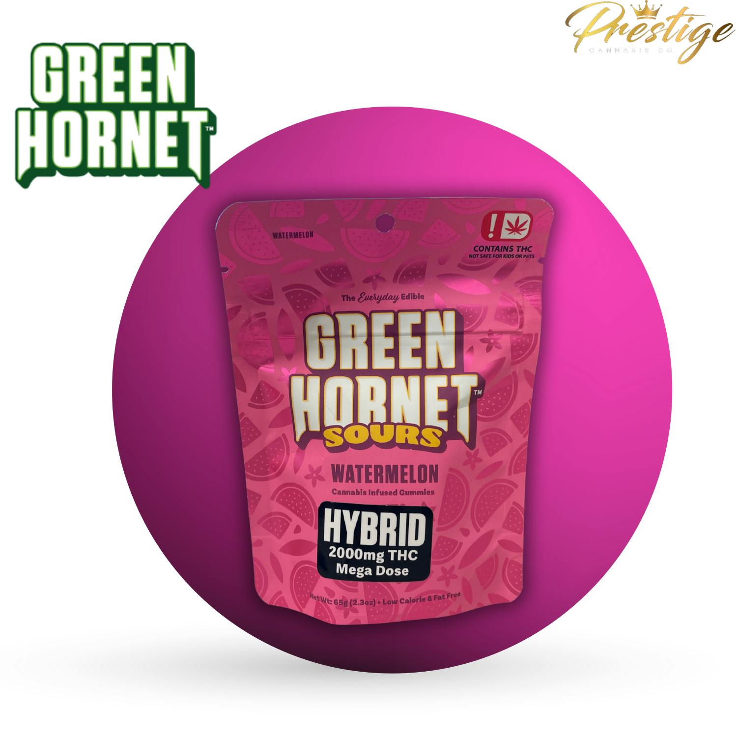 Green Hornet Sour Mega Dose Watermelon 2000mg | Gummies | 10pk | 2000mg/ea