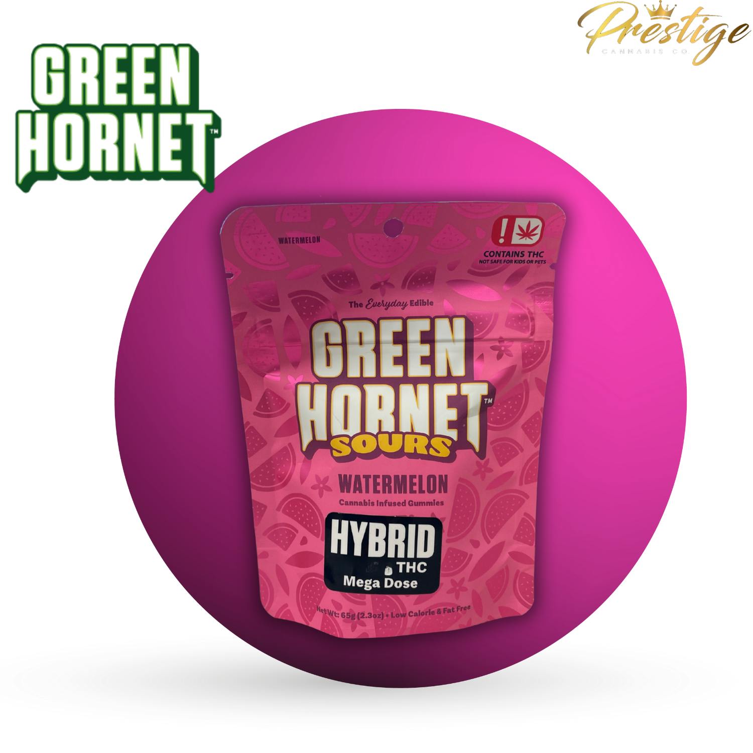 GREEN HORNET SOUR MEGA DOSE GUMMIES | WATERMELON (1000MG) | Gummies | 10pk