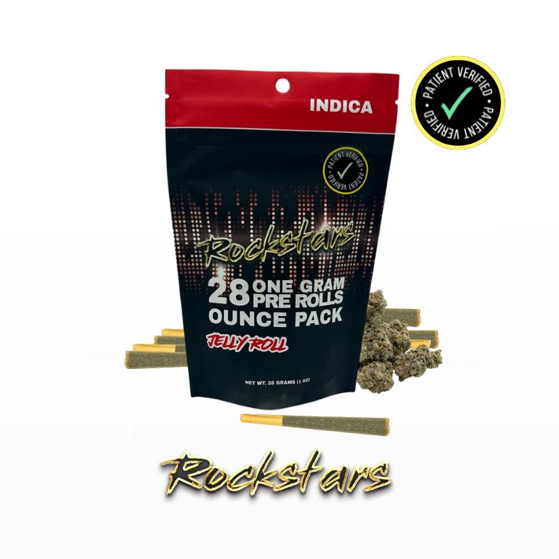 ROCKSTAR 28 PACK PRE-ROLLS | JELLY ROLL - INDICA (28G)