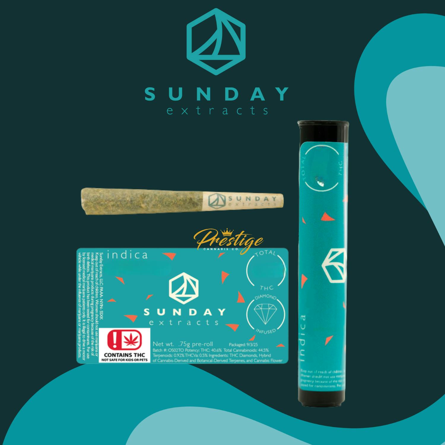 SUNDAY EXTRACTS INFUSED PRE-ROLL | FORBIDDEN FRUIT - INDICA (0.75G)