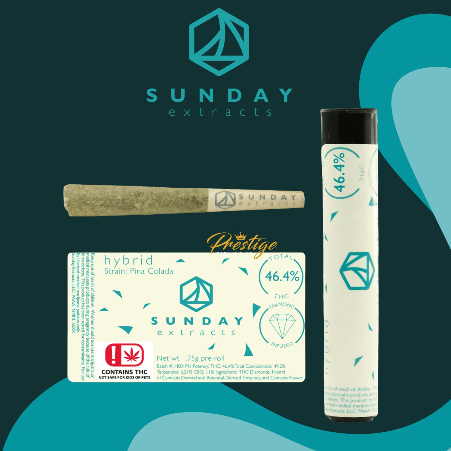 SUNDAY EXTRACTS INFUSED PRE-ROLL | NERD CLUSTER - HYBRID (0.75G)