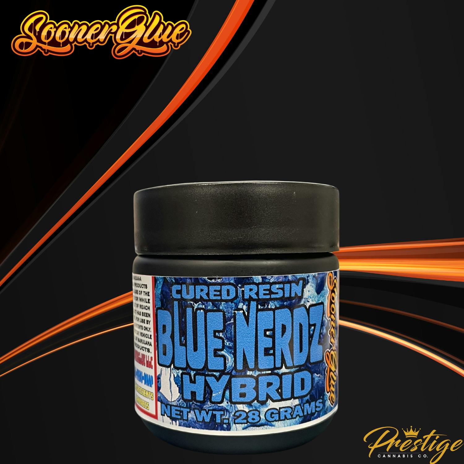 SOONER GLUE CURED RESIN BALLER JAR | BLUE NERDZ - HYBRID (28G)