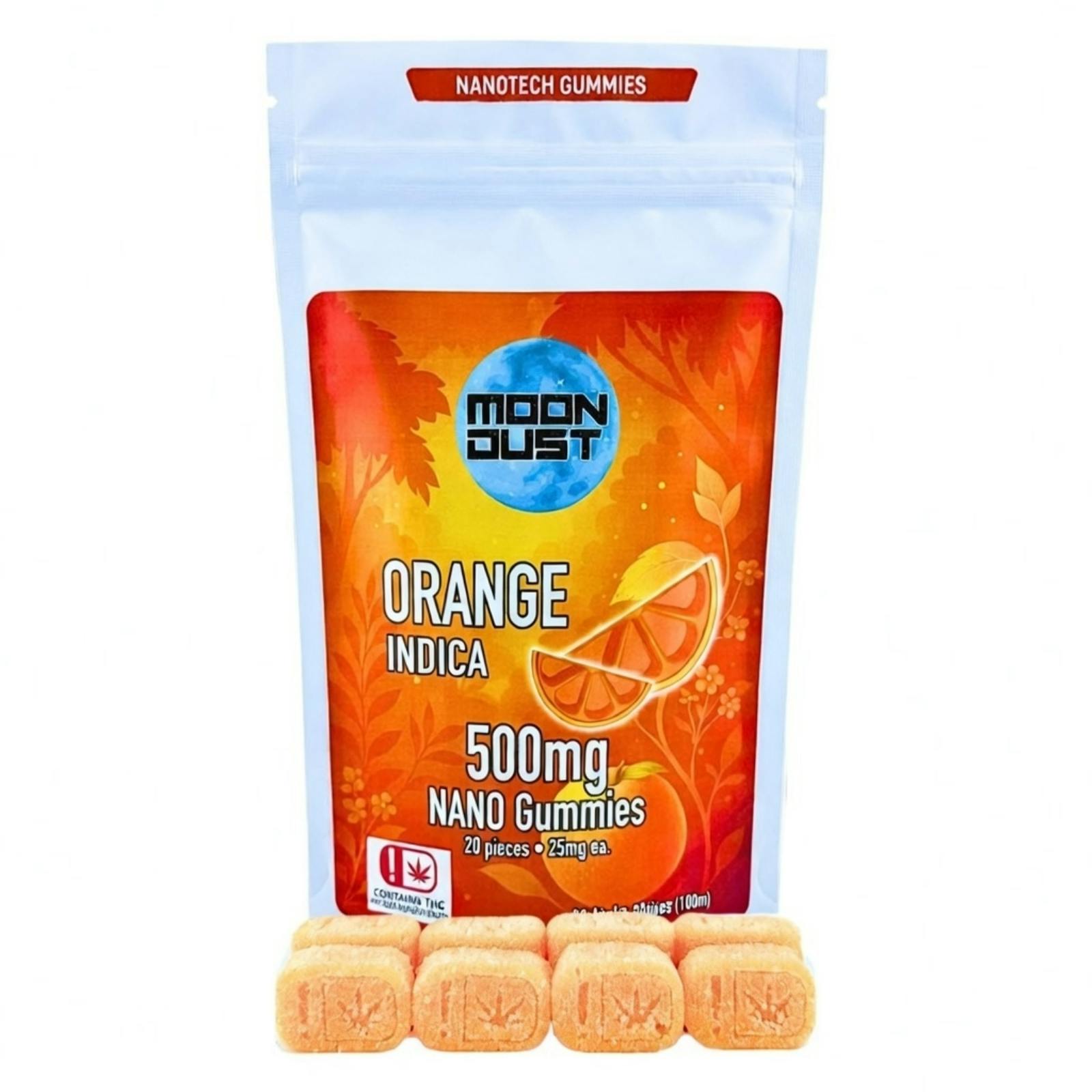 Moon Dust | Orange Nano Gummies | 500mg | 20ct | 25mg/ea