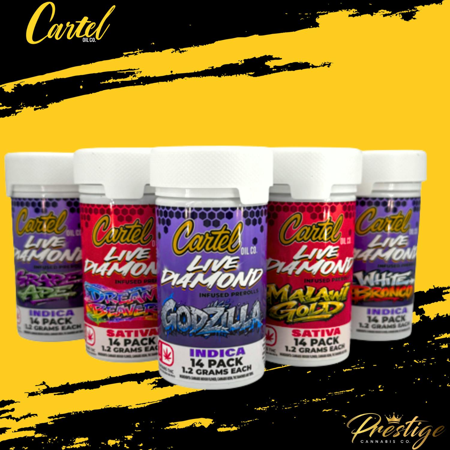 CARTEL DIAMOND INFUSED PRE-ROLL PACK | GRAVITY - INDICA (16.8G)