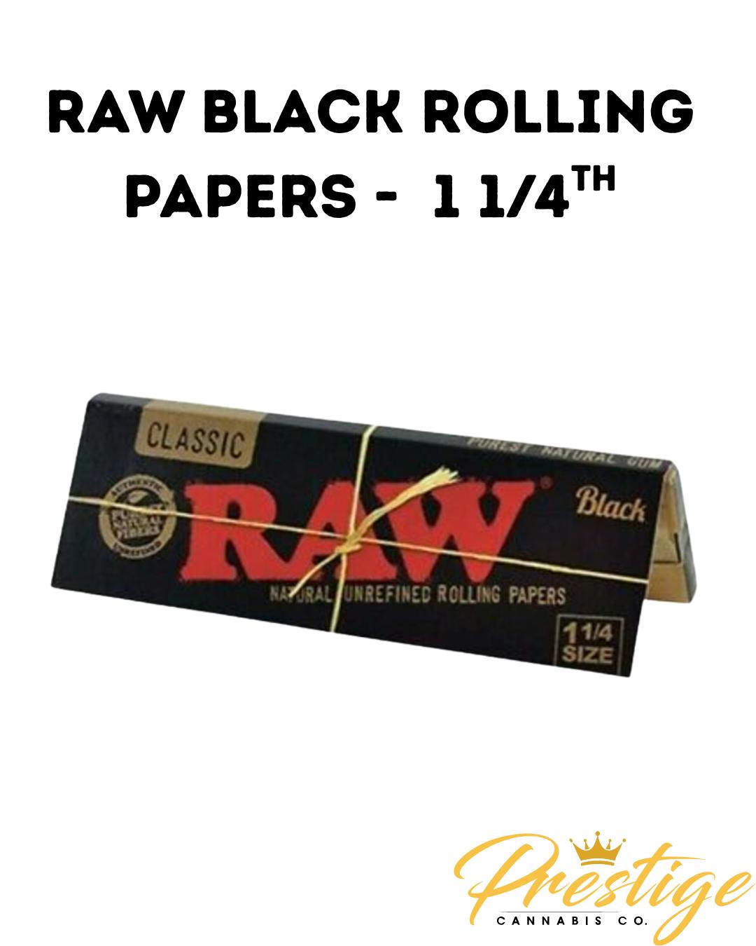 RAW PAPERS | CLASSIC BLACK- 1 1/4TH (50CT)