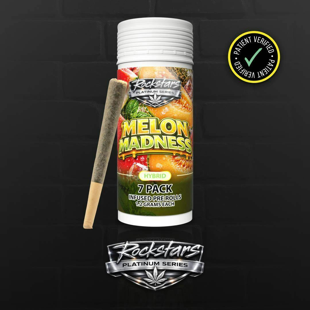 ROCKSTAR INFUSED PRE-ROLL PACK | MELON MADNESS - HYBRID (8.4G)