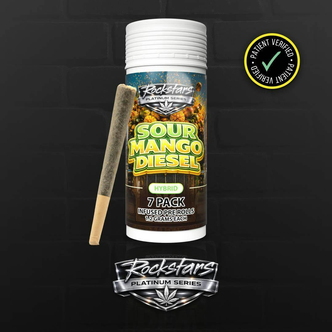 ROCKSTAR INFUSED PRE-ROLL PACK | SOUR MANGO DIESEL - HYBRID (8.4G)