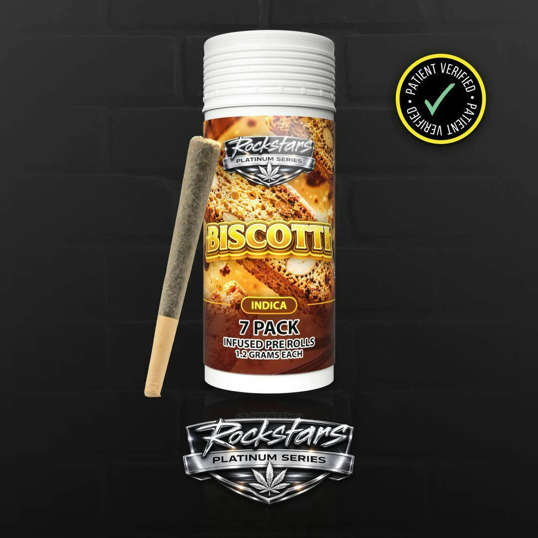 ROCKSTAR INFUSED PRE-ROLL PACK | BISCOTTI - INDICA (8.4G)