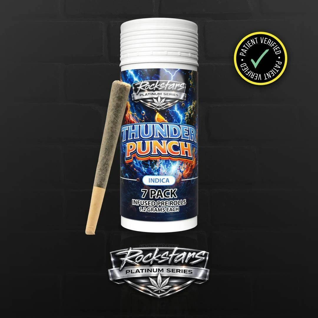ROCKSTAR INFUSED PRE-ROLL PACK | THUNDER PUNCH - INDICA (8.4G)
