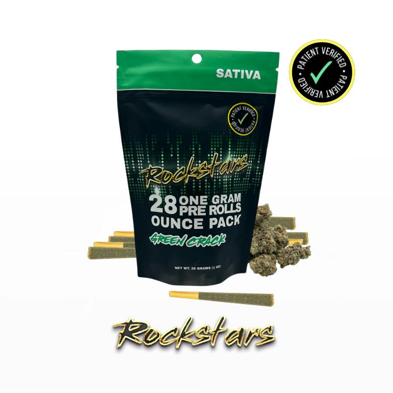 Rockstars | 28g Pre Roll Pack | Green Crack