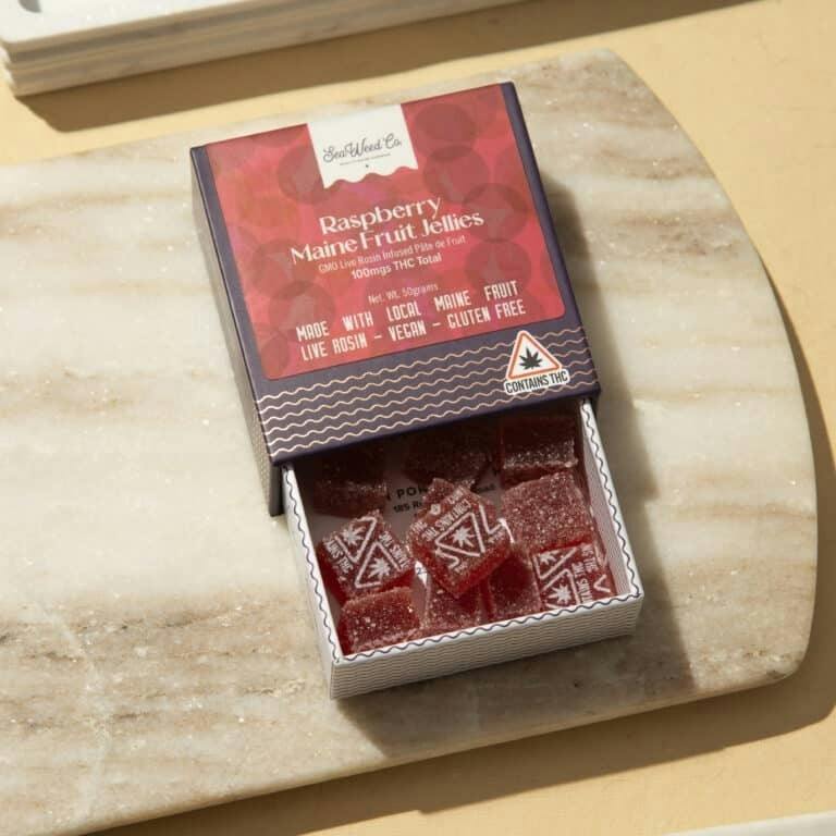 100 mg | Raspberry SATIVA Fruit Jellies | SeaWeed