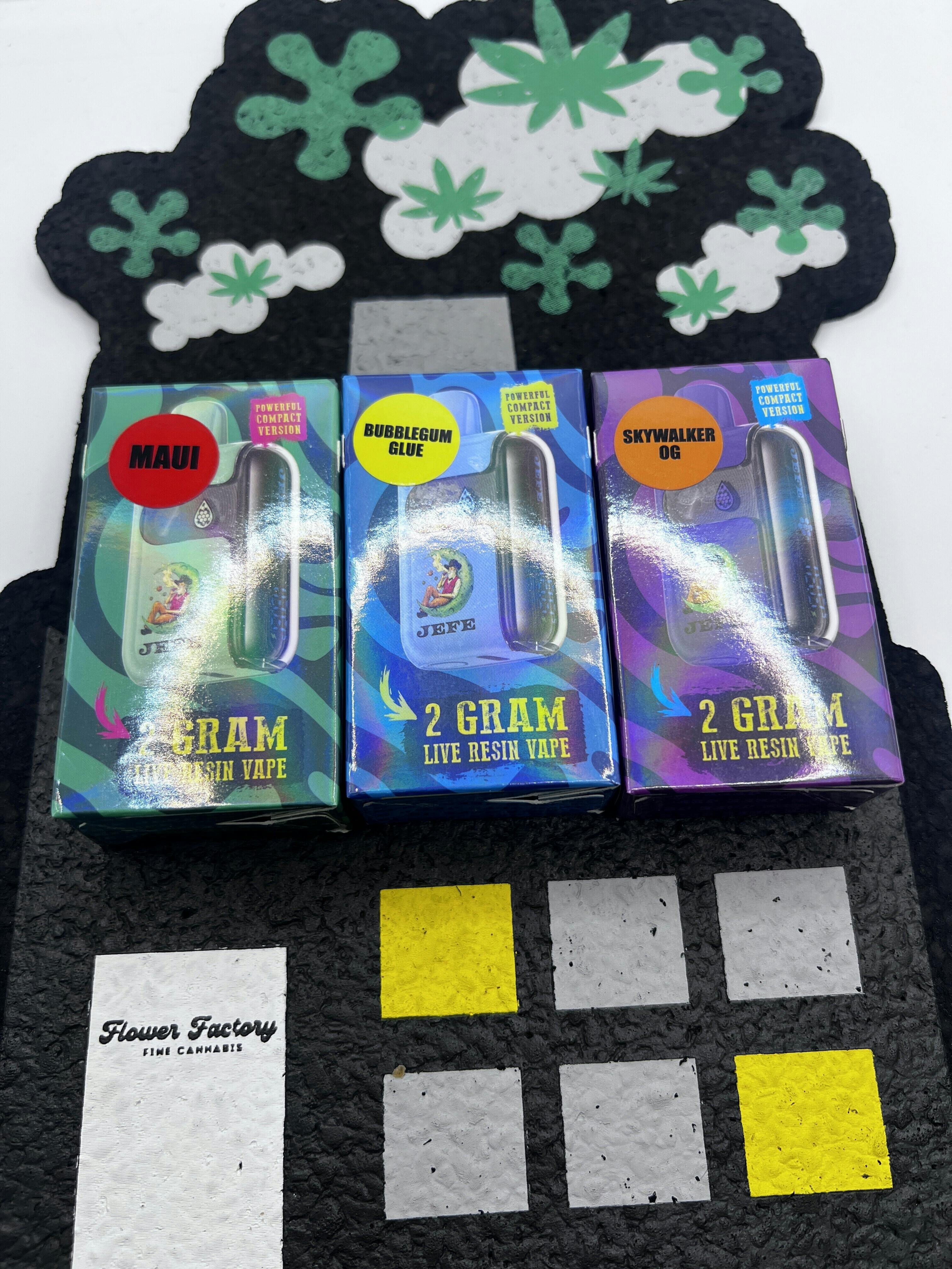 JEFE 2G Live Resin MINI Geek Bar-Style Disposable - Bubblegum Glue (H)
