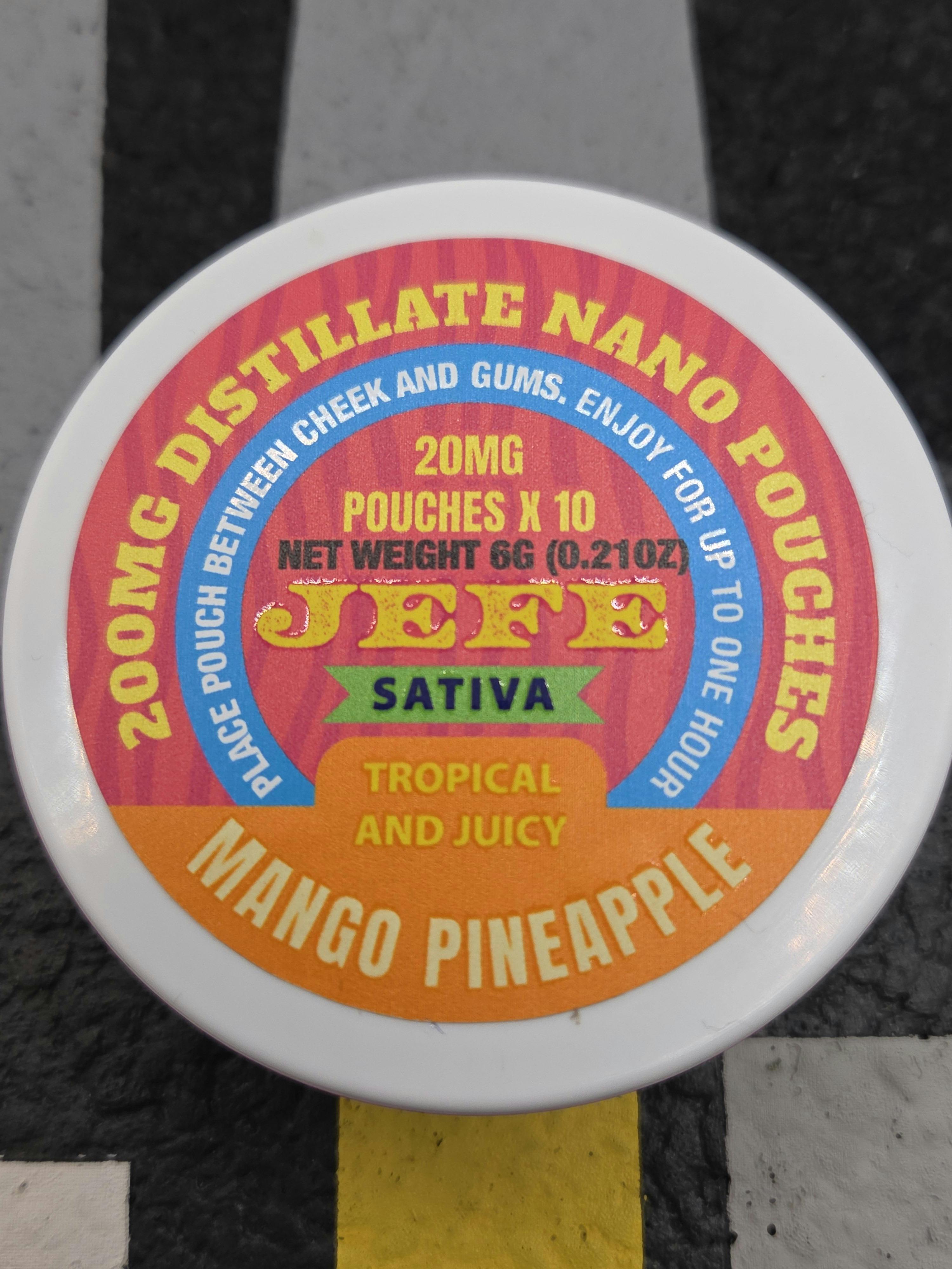 JEFE Nano Distillate Pouches - Mango Pineapple (Sativa) 200MG - 10 pack