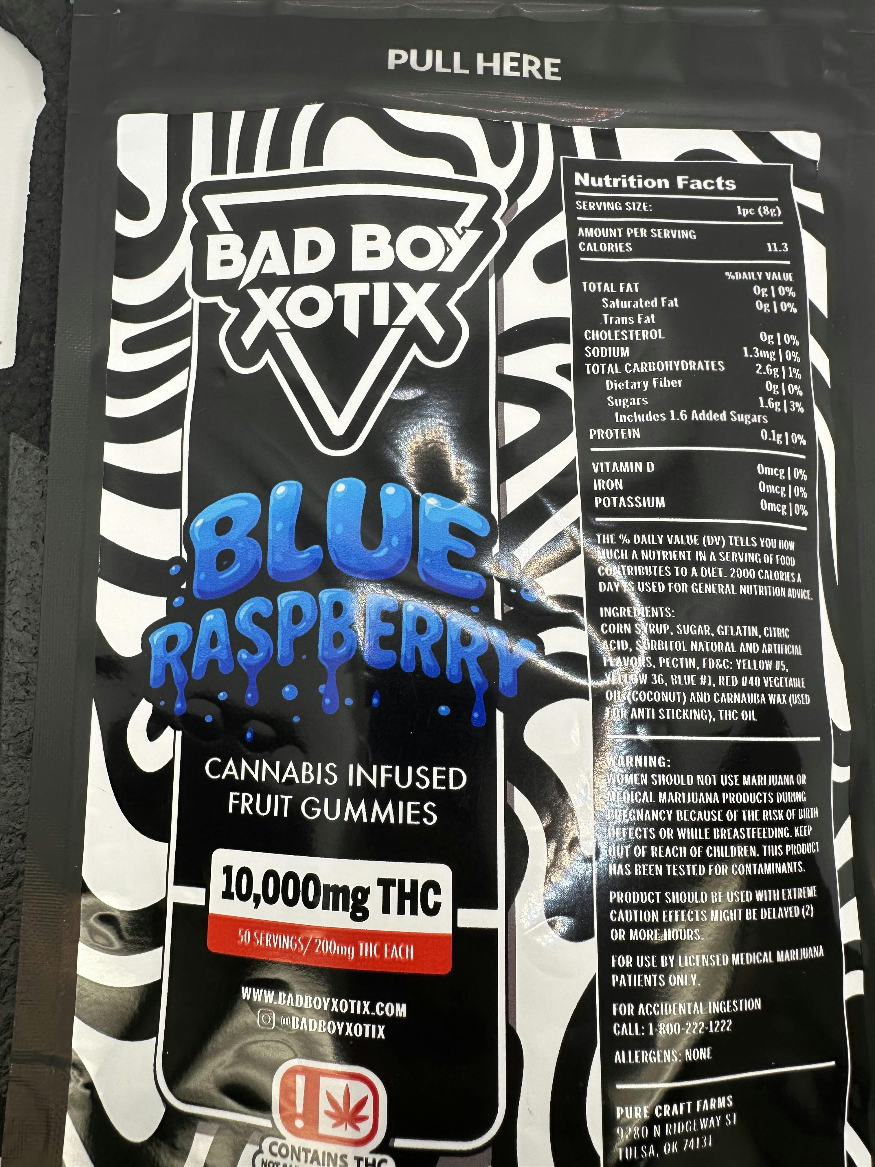 10,000mg Blue Raspberry | Gummies | Bad Boy Xotix | Gummies | 10000mg/ea