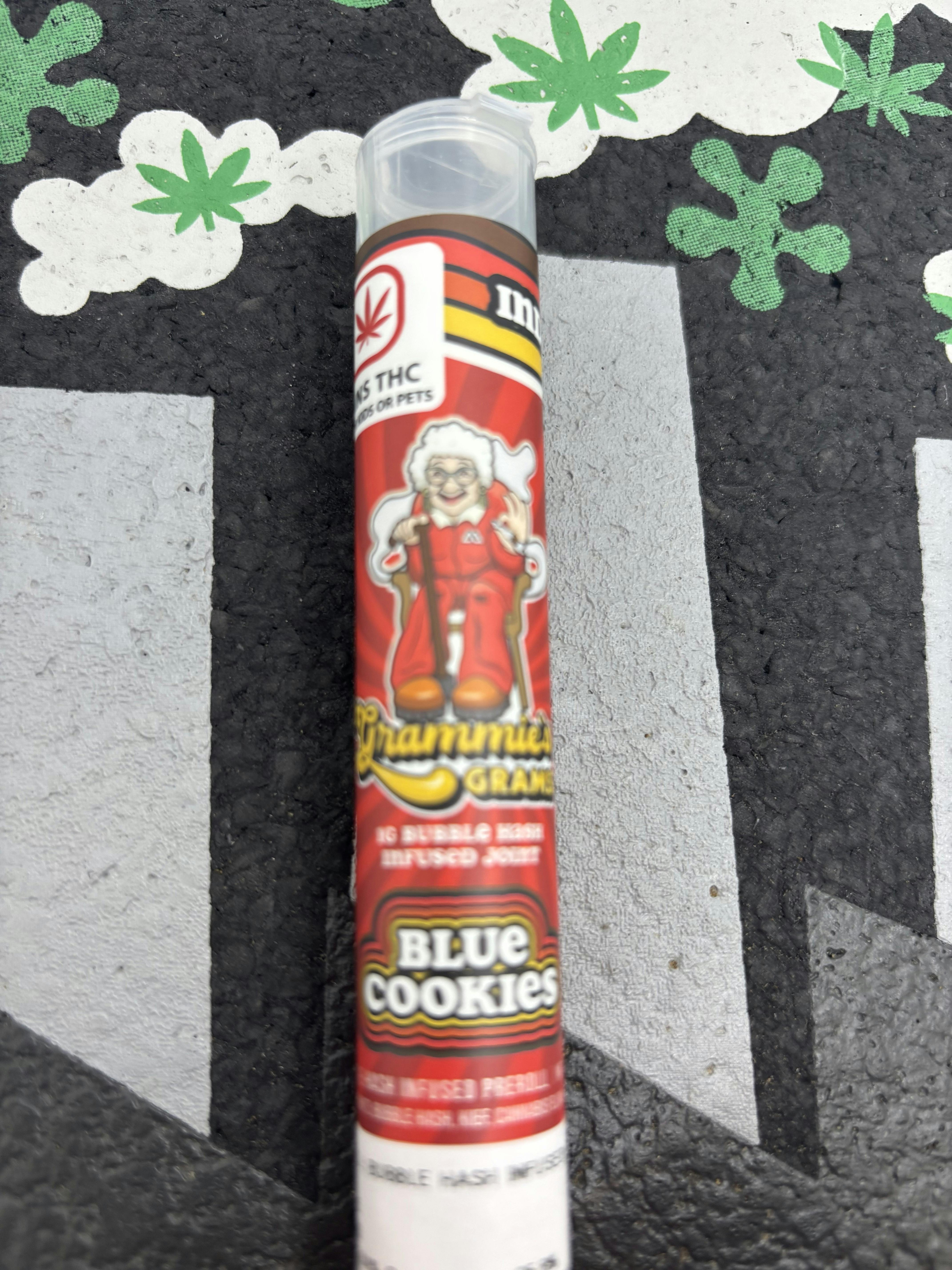 Grammie Grams | Blue Cookies | 1g Bubble Hash Infused Preroll