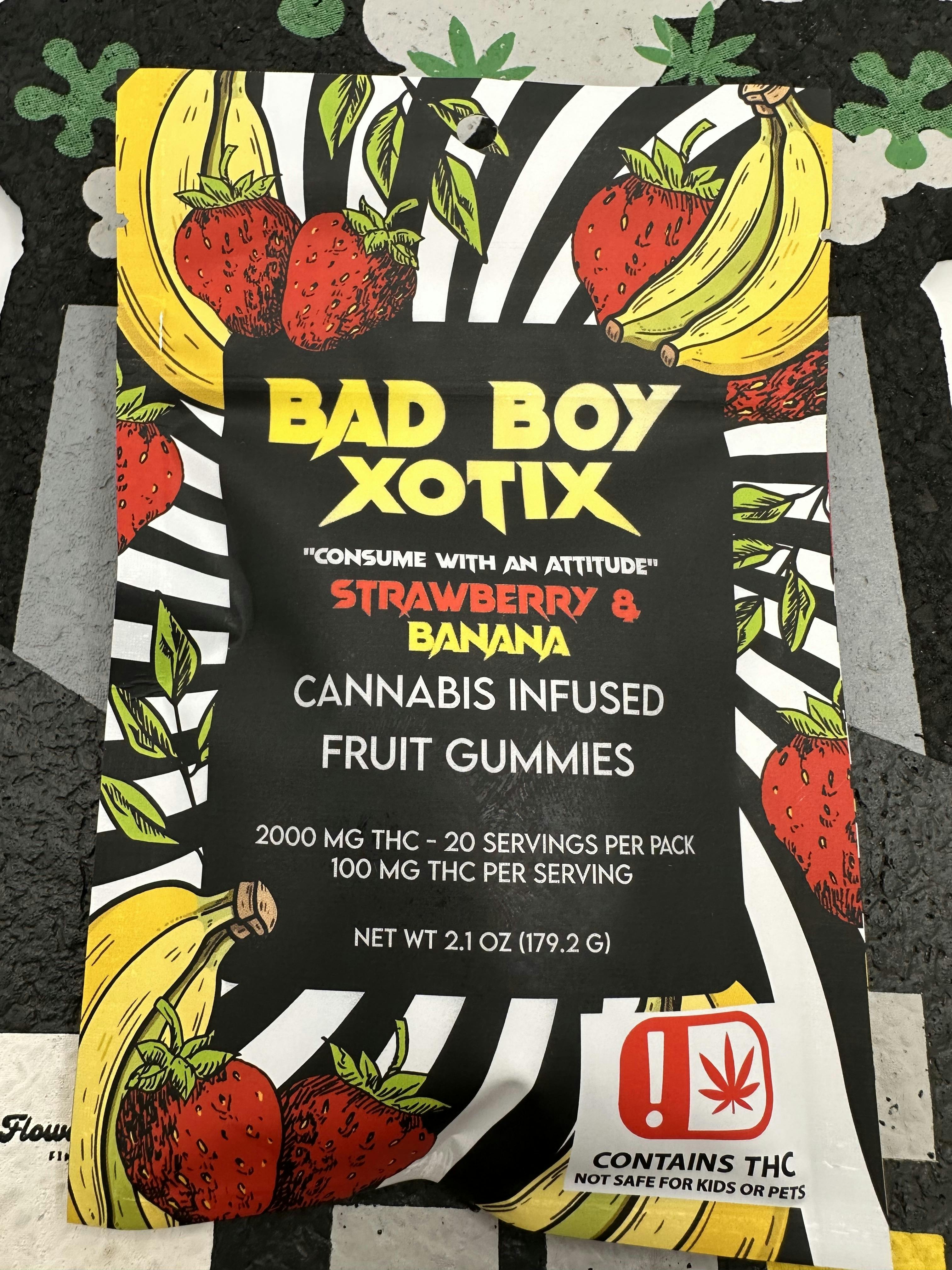 Bad Boy Xotix 2000mg Banana Strawberry | 20pk | 2000mg/ea