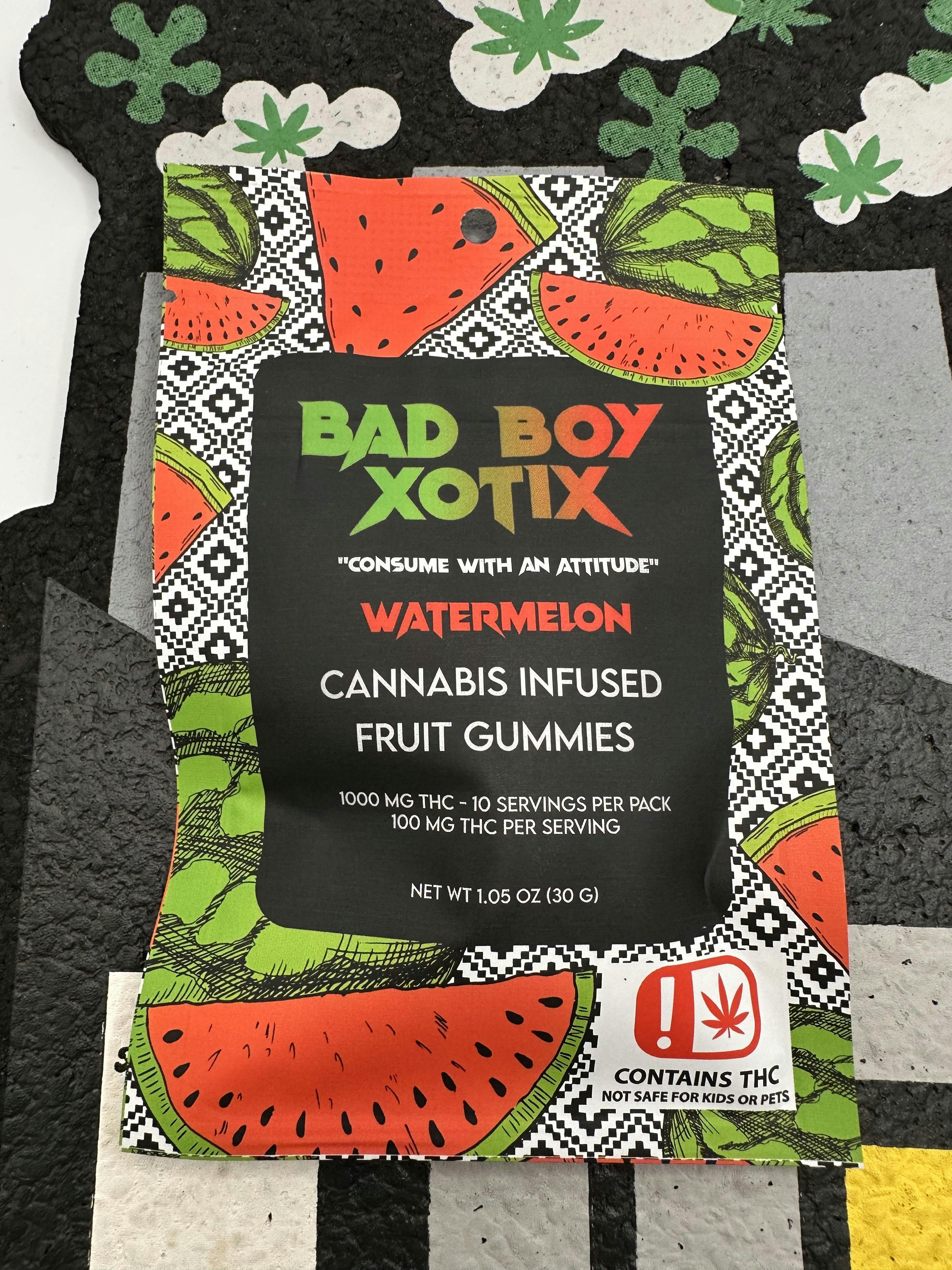 Bad Boy Xotix | Gummies | Watermelon | 10pk | 100mg/ea | 1000mg