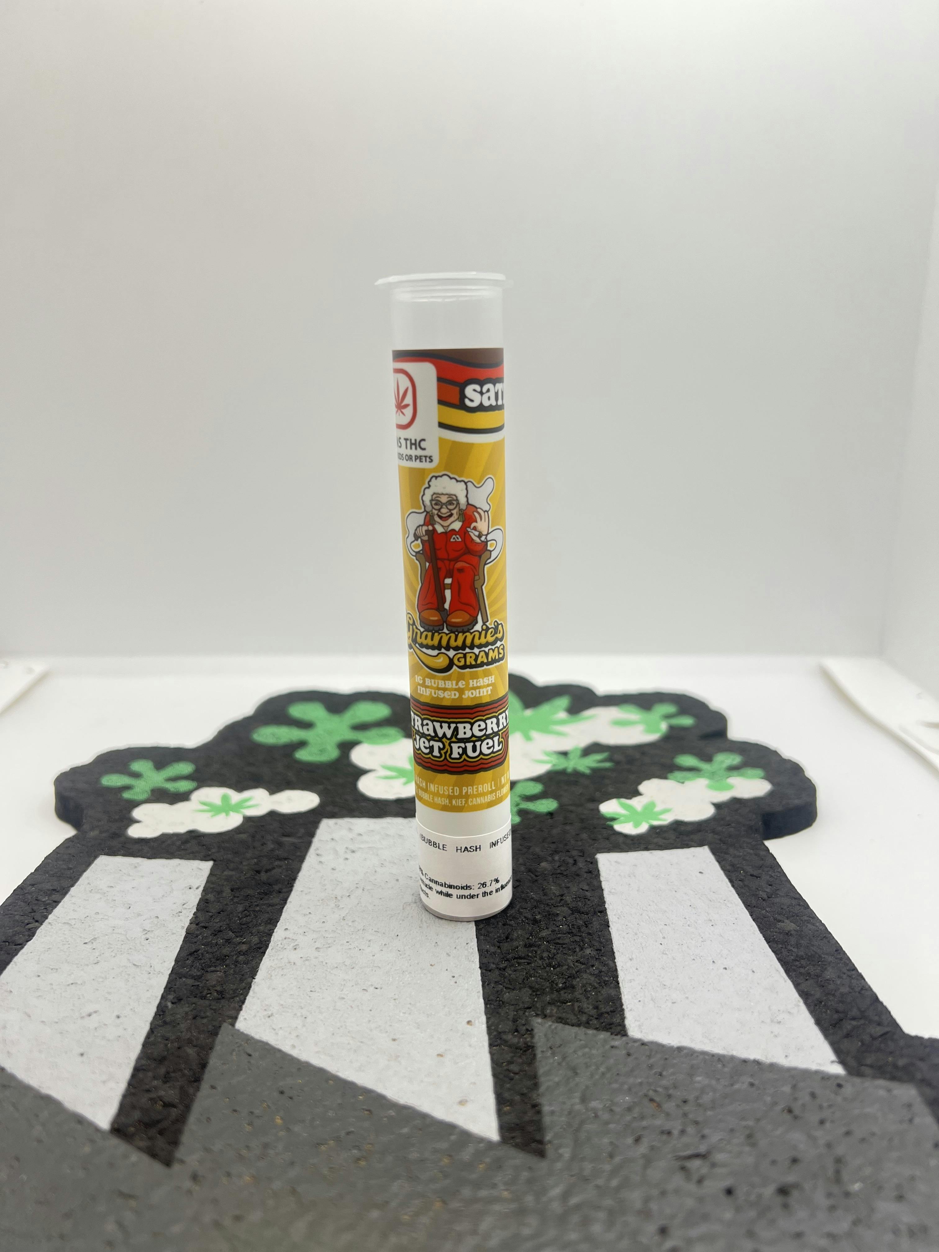Strawberry Jet Fuel - Bubble Hash Infused Pre-Roll (1g)