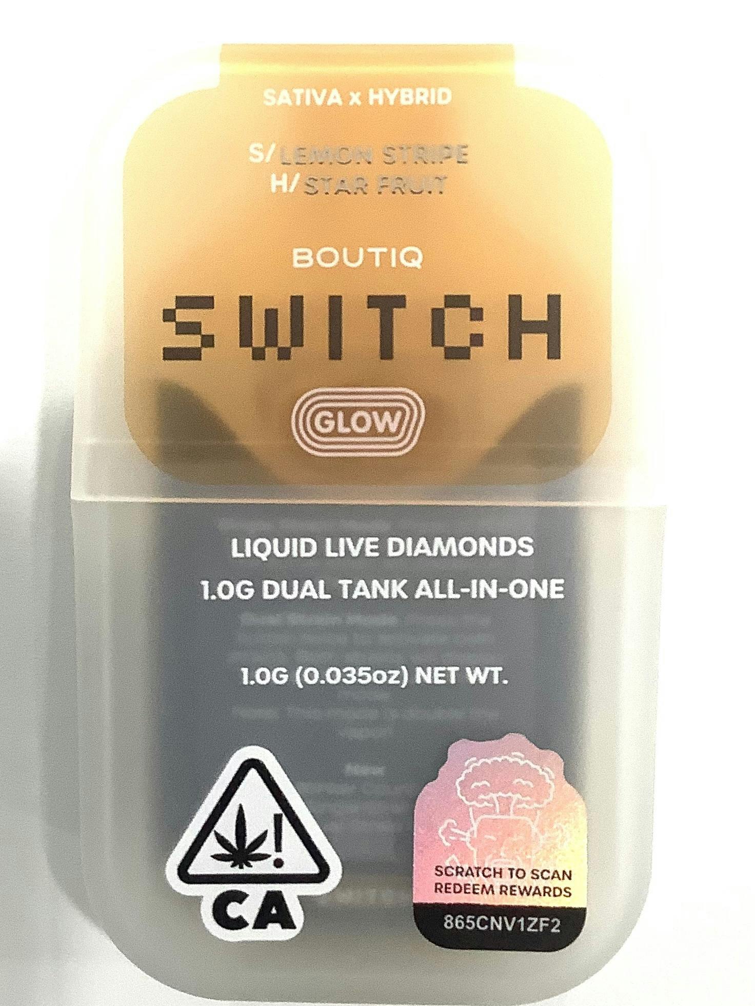 Lemon Stripe + Starfruit | V4 Glow Disposable | 1g by Boutiq