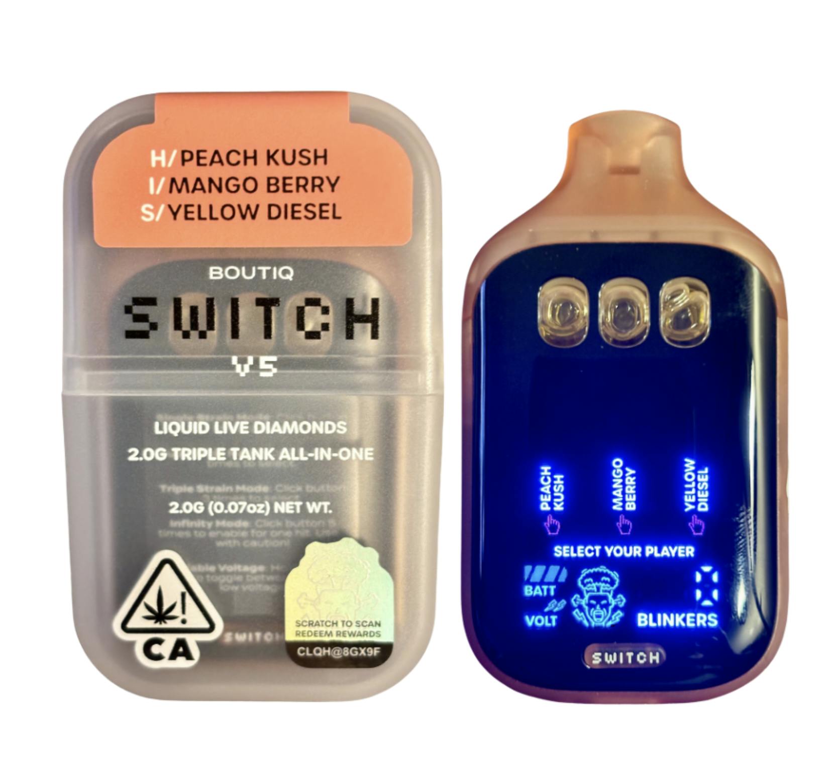 Peach Kush x Mango Berry x Yellow Diesel | V5 Disposable | 2g