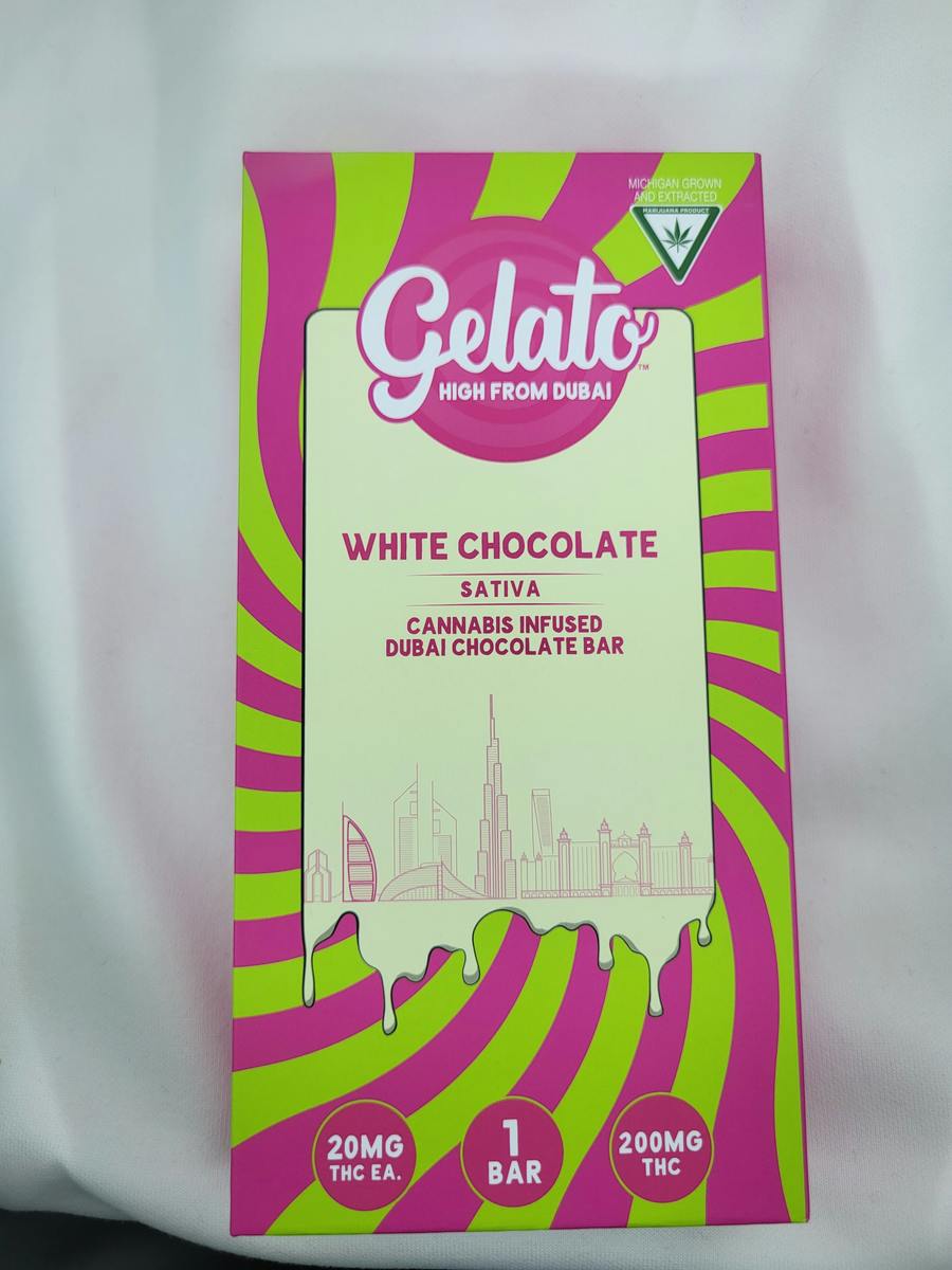 Gelato | White Chocolate Dubai Bar | 200mg | 10ct | 20mg/ea by Gelato
