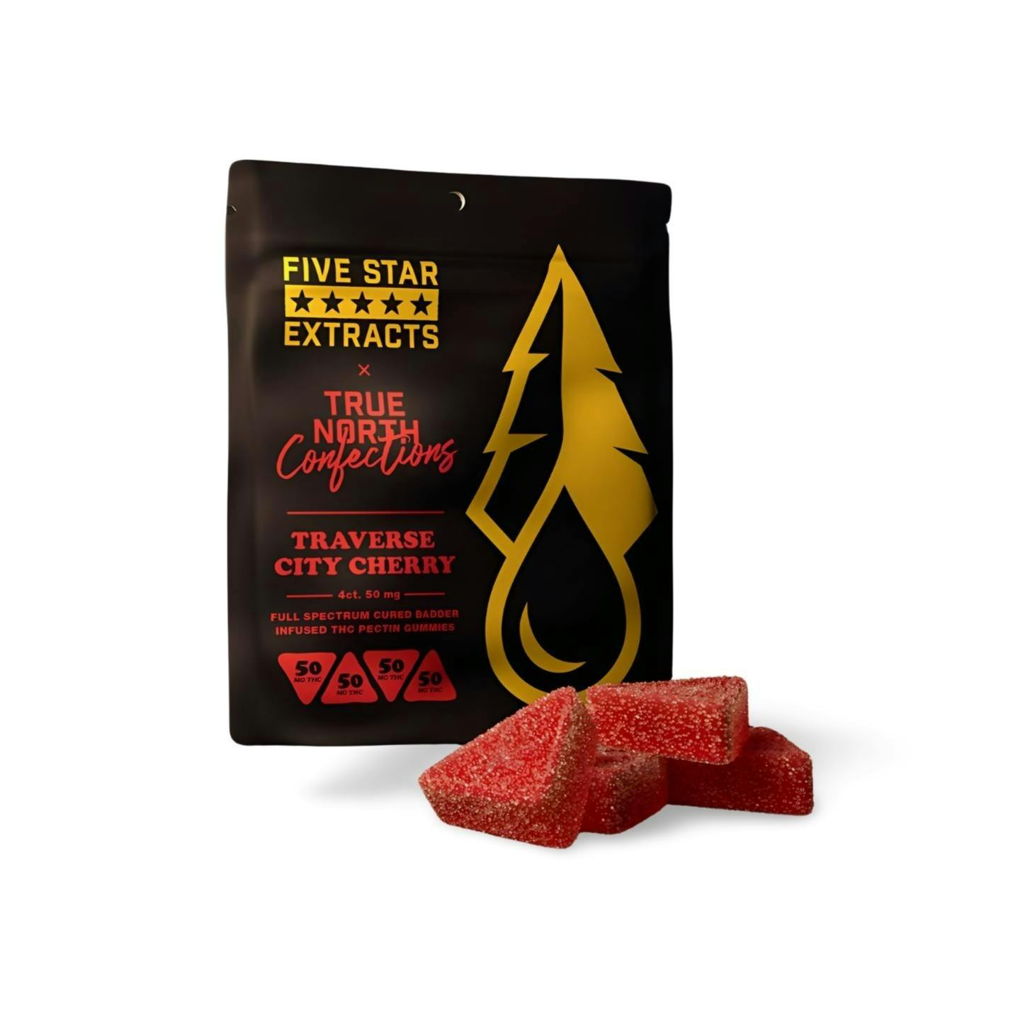 True North x FSE | Traverse City Cherry Gummies | 200mg | 4ct | 50mg/ea by True North Collective MI