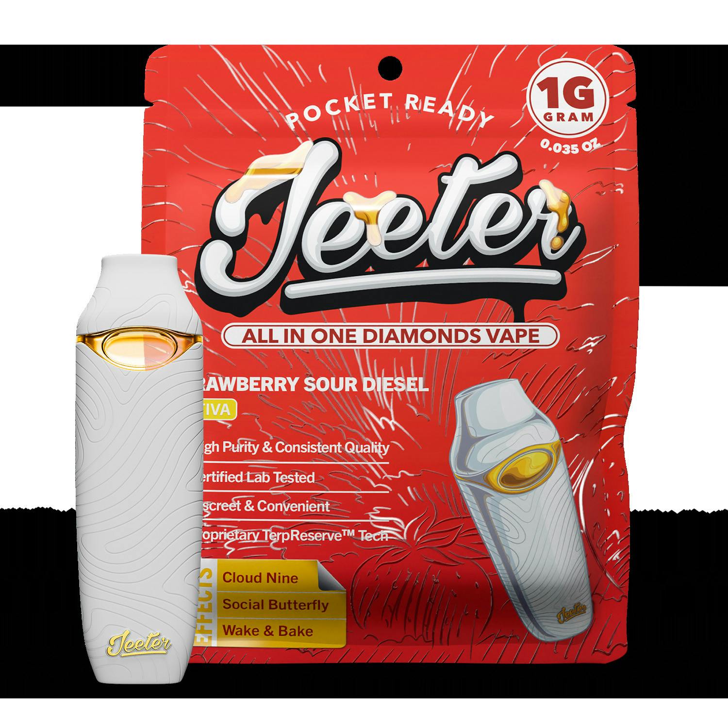 Jeeter | Strawberry Sour Diesel | Diamonds Disposable | 1g by Jeeter